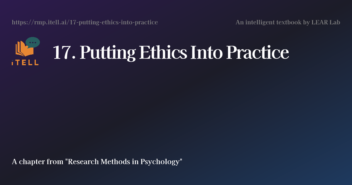 17. Putting Ethics Into Practice | Research Methods in Psychology